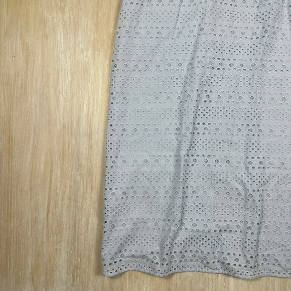 LOFT Blue Eyelet Patterned Cottagecore Boho Sleeveless Sundress Tank Dress 10 - Picture 4 of 12